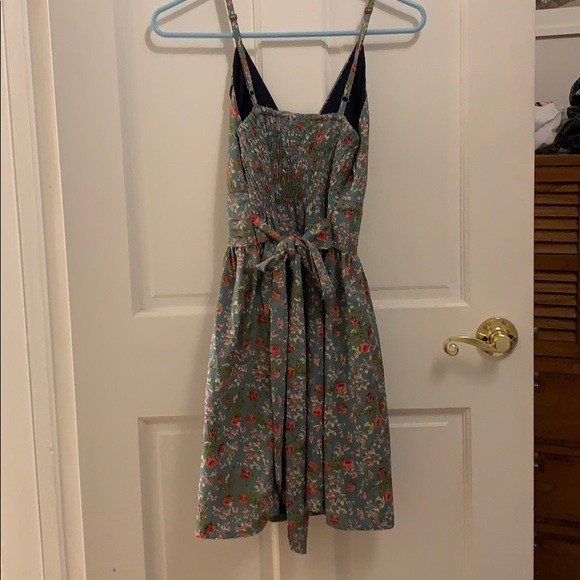 Asos Blue Floral Smocked Tea Dress Small - Picture 6 of 6